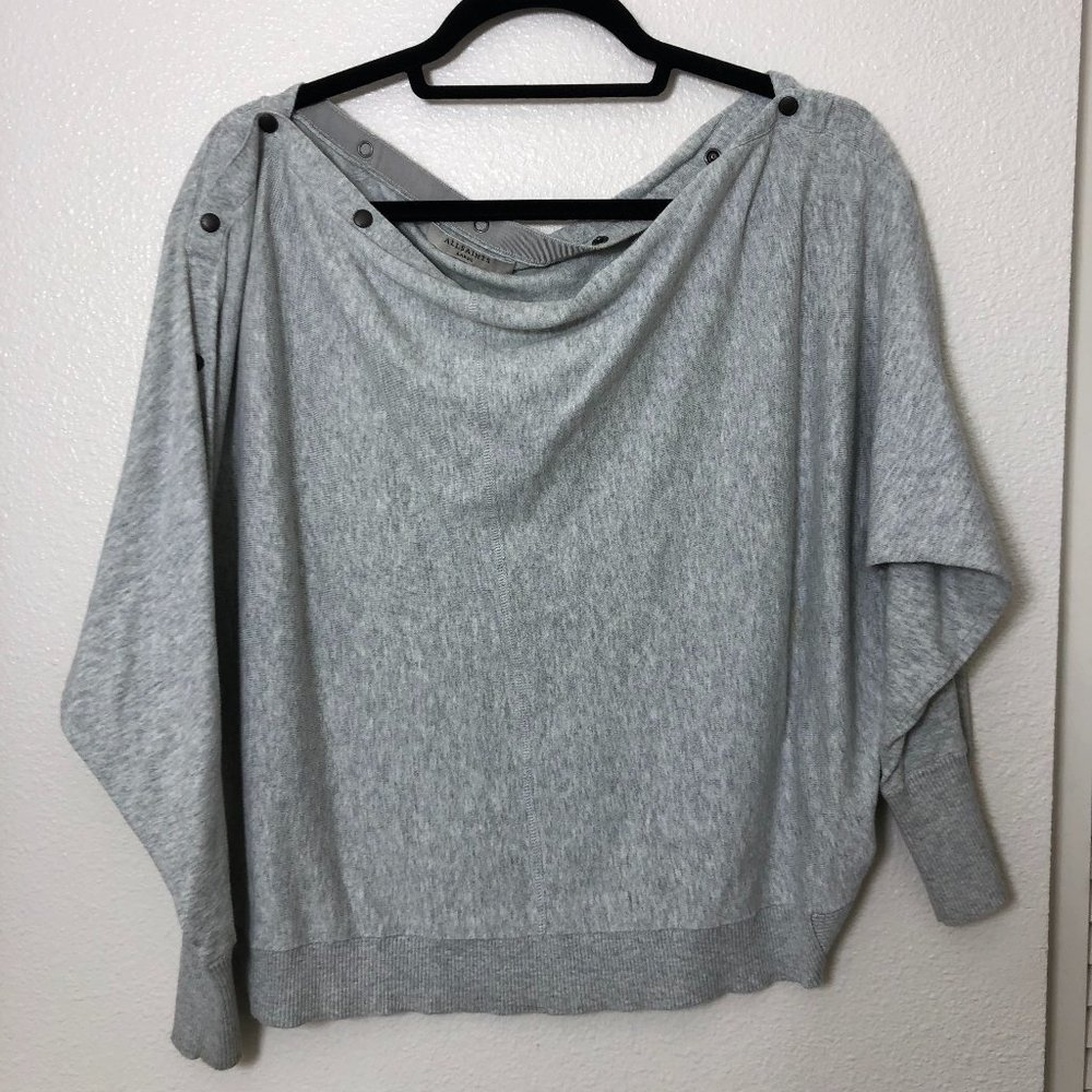 All Saints Eli Adjustable Snap Pullover Sweater